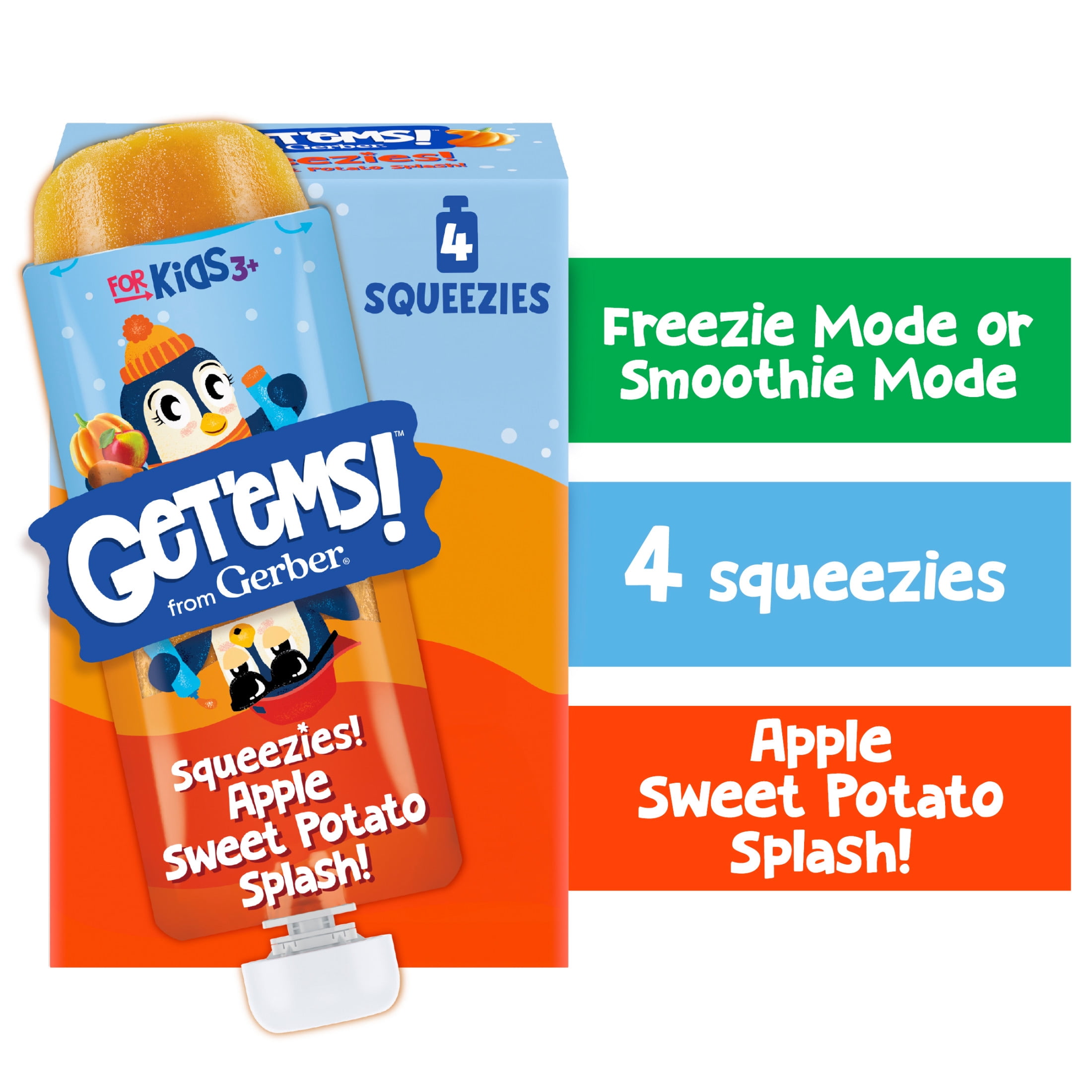Gerber Get'ems Squeezies, Apple Sweet Potato Smoothie Pouches