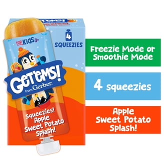Gerber Get'ems Squeezies, Apple Sweet Potato Smoothie Pouches