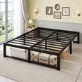 thumbnail image 2 of Einfach 14" Full Size Bed Frame, Metal Platform Bed with Ample Under-Bed Storage Space, Upgraded Frame Structure, 3500 LBS Capacity, Black, 2 of 10