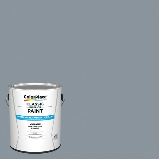 ColorPlace Classic Interior Wall & Trim Paint, Smoke Grey, Semi-Gloss