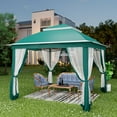 thumbnail image 3 of GAZEBETER 11' x 11' Pop up Gazebo with 4 Sidewalls Mosquito Netting-Waterproof and UV Resistant for Patios, Weddings,Green, 3 of 9