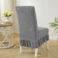 thumbnail image 5 of Chair Covers for Dining Room Stretch Chair Slipcovers with Skirt Removable Washable Kitchen Chair Protector Cover Set for Home, Party, Wedding(Dark Gray), 5 of 6