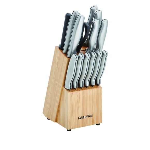 Juego de bloques de cuchillos Farberware de acero inoxidable estampado, 15 piezas