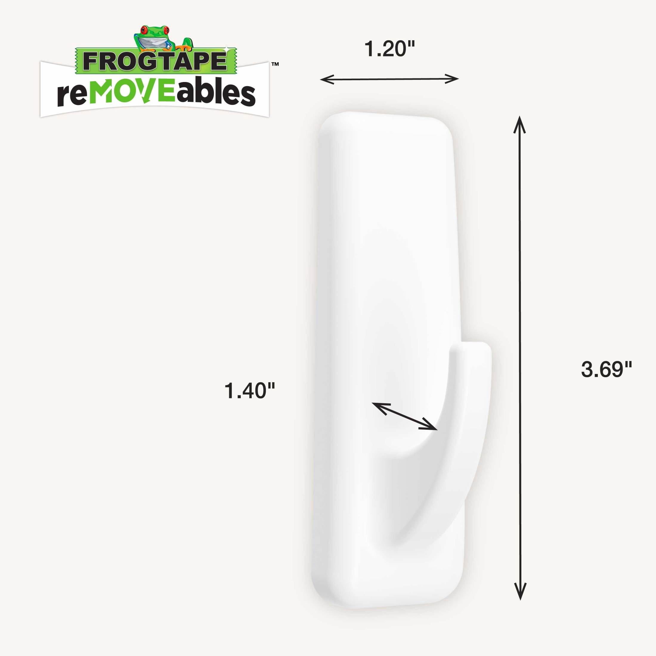 FrogTape reMOVEables Large White Utility Hook, 1 Hooks and 2 Adhesive Strips