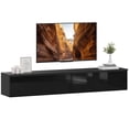 thumbnail image 1 of HOMCOM Wall Mounted TV Stand with Storage, Floating Media Console, Black, 1 of 10
