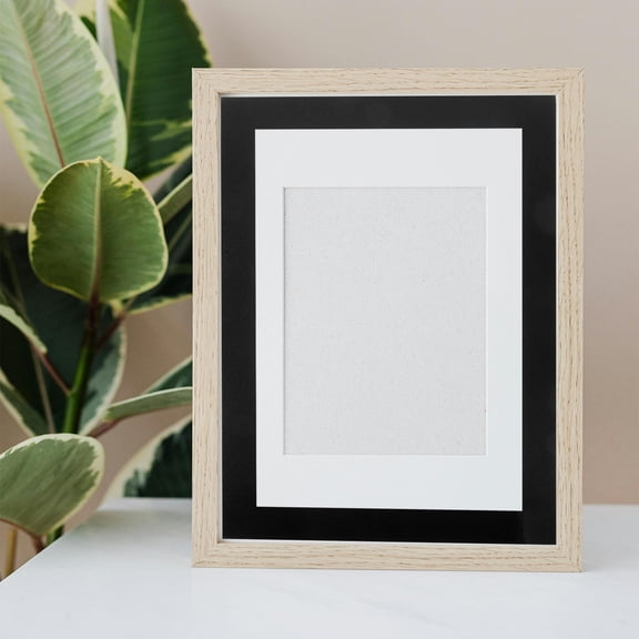 OUNONA Black Art Display Frame with Matting, 1 Set for Craft Projects, Wall Photos, and Home Decor