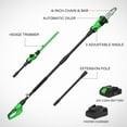 thumbnail image 3 of SOYUS 2-in-1 Cordless Pole Saw & Hedge Trimmer, 8-Inch Chainsaw + 18-Inch Trimmer, Pole Saws for Tree Trimming + 2.0 Ah Battery & Charger, 3 of 10