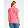 thumbnail image 3 of Time and Tru Women's Cotton Crewneck Tee with Short Sleeves, Sizes XS-XXXL, 3 of 4