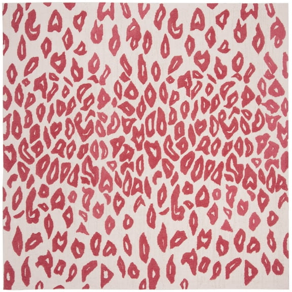 SAFAVIEH Kids Vonda Polka Dots Cotton Area Rug, Ivory/Red, 6' x 6' Square