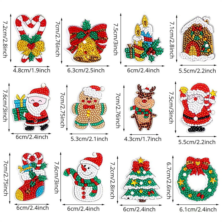 24 Pieces Diamond Painting Christmas Cards 5d DIY Christmas Greeting Cards  Christmas Diamond Painting Kits Diamond Art Christmas Cards for Holiday
