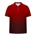 thumbnail image 5 of Teissuly Men's Casual Gradient Short Sleeved Lapel Button Up T-shirt Top, 5 of 5