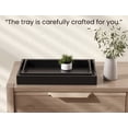 thumbnail image 4 of Fibogollo Bamboo Set of 2 Serving Tray with Metal Handles,Ottoman Decorative Trays Platter for Coffee Table,Living Room,Bar,Party(Black), 4 of 6