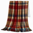 thumbnail image 2 of Autumn Plaid Harvest Living Room, Festive autumn celebration Scene, Warm Flannel Blanket for Living Room and Reading Nook with Detailed Artwork, Art Lovers autumn celebration Gift, Festive Home Decor, 2 of 9