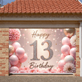 thumbnail image 4 of Pink Theme Happy 13th Birthday Banner Glitter Design 13th Birthday Display Floral Decor Balloon Arrangement Teen Birthday Backdrop for 13th Birthday Party Teenage Celebration Girls' Birthday, 4 of 8