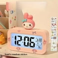 thumbnail image 3 of Cute Sanrio Hello Kitty, Kuromi, and Cinnamoroll alarm clocks with digital display, temperature, and date display - light pink bedside alarm clock with snooze button, durable plastic material, batter, 3 of 11