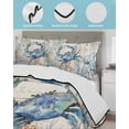 thumbnail image 4 of Quilts Twin Size, Coastal Crab Soft Comforter Bedding Set for Bed, Vintage Summer Beach Coral Ocean Lightweight Quilted Bedspread with Pillow Cover(2 Pieces) for All Season, 68x86 Inch, 4 of 6