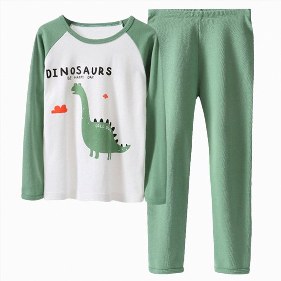 NOLDARES Kids & Toddler Girls Boys Pajamas 2 Piece Pjs Set Cotton Sleepwear Fall Winter Outfit Long sleeve Pjs Outfit 6-12 Months 12-24 Months 2t 3t 4t 5t 6t 7t 8t 9t Children,Green,14-15 Y