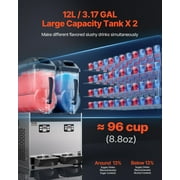 VEVOR Commercial Slushy Machine, 12Lx2 Double Tank Frozen Drink Machine, 96 Cups Stainless Steel Margarita Smoothie Frozen Drink Maker, Slushie Maker