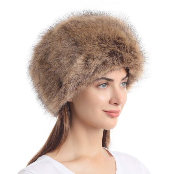 Sombrero de piel sintética para invierno LA CARRIE estilo cosaco para mujer