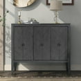 thumbnail image 2 of Gzxs Accent Cabinet, Wooden Storage Cabinet with 3 Doors, Mid Century Modern Sideboard Buffet Cabinet with Storage Shelves, for Living Room Entryway Office, Gray, 2 of 10