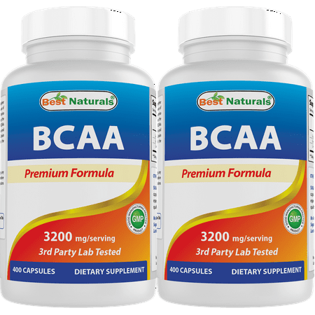 2 Pack Best Naturals BCAA 3200 mg per serving 400 Capsules | (Total 800 Capsules)