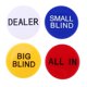 thumbnail image 2 of Paquete de 3 a 6 fichas de póquer Big Little All in y botón de distribuidor para Texas Hold'em 5 piezas, 2 of 7