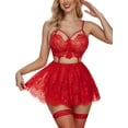 thumbnail image 4 of Avidlove Lingerie for Women Lace Mesh Nightwear Chemise Nightie(Red,L), 4 of 9