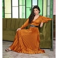 thumbnail image 1 of 983-97 Vestido largo dama Maxidress tableado satín color shedrón Cklass 983-97, 1 of 2