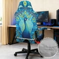 thumbnail image 4 of Xoenoiee Blue Peacock Feather Print Gaming Chair Cover, Stretchable Office Computer Chair Cover Ergonomic Cat Proof Protector with Armrests, Comfy Executive Rolling Chairs for Home Office, 4 of 7
