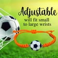 thumbnail image 3 of Soccer Bracelet, Soccer Jewelry, Adjustable Unisex Soccer Paracord Bracelets - Soccer Gift (Orange), 3 of 5