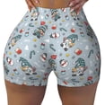 thumbnail image 2 of Honeii Winter Gnome And Snowman Print Women's Workout Shorts, Gym Shorts for Active Wear, Sports Shorts,Women's Running Shorts,Quick Dry Athletic Shorts-Medium, 2 of 8