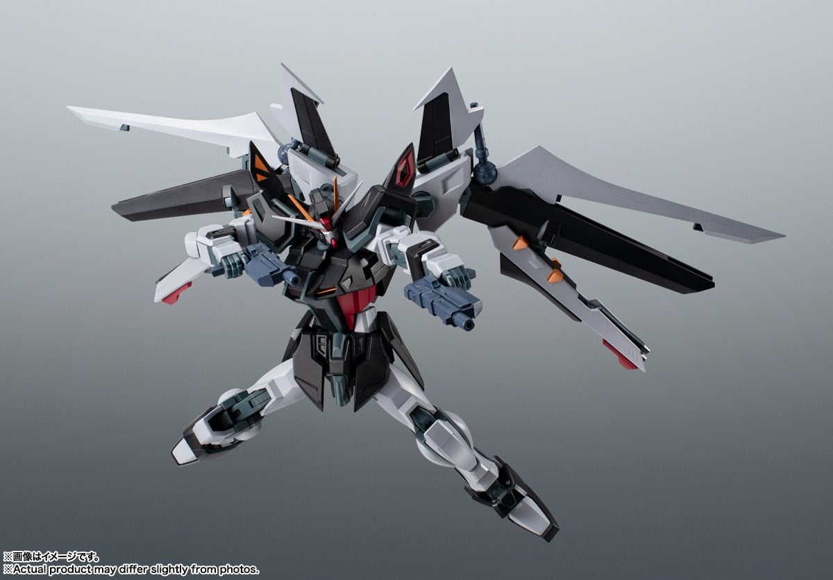 Bandai Tamashii Nations MS Gundam: GAT-X105EAQM/E-X09S Strike Noir Gundam Ver A.N.I.M.E. (Side MS) Robot Spirits Action Figure