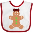 thumbnail image 3 of Inktastic Cute Gingerbread Girl with Red Plaid Bow Boys or Girls Baby Bib, 3 of 4