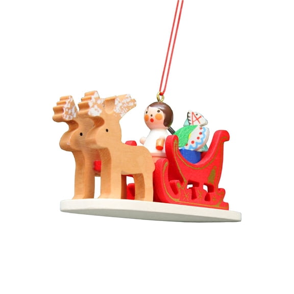 Alexander Taron 4" Christian Ulbricht Angel Riding on a Sled Christmas Ornament