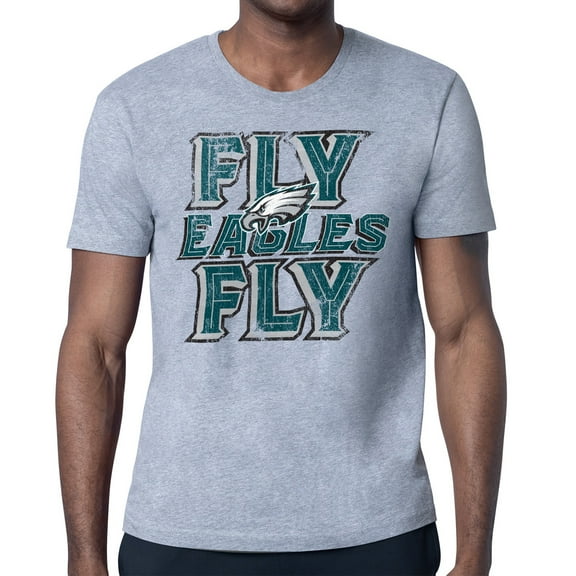 Men's-Starter Gray Philadelphia Eagles Distressed Phrase T-Shirt