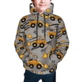thumbnail image 2 of Bingfone Retro Excavator Pattern Youth Classic Hoodies Soft Hooded Pullover Sweatshirts for Girls and Boys, 2 of 6