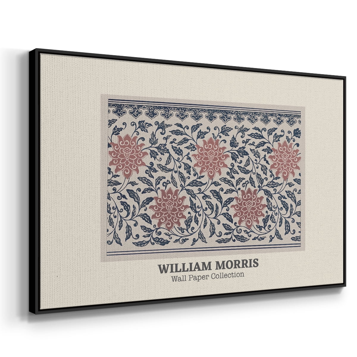 Vintage Abstract Print-XLIV Framed in Black Wood Gallery Wrapped Canvas 27 in. x 41 in.
