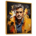 thumbnail image 2 of Designart "Clooney In Cobalt" Pop Art Floater Framed Canvas Wall Art, 2 of 5