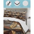 thumbnail image 4 of Vintage Farmhouse Full Size Down Alternative Comforter, Lightweight Comforter Quilt Bedding Set with Pillow Shams Western Texas Rustic Star Wooden Grain All Seasons Bed Comforter Duvet Insert 78"x90", 4 of 7