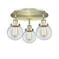 thumbnail image 4 of Innovations Lighting  Beacon - 3 Light 18" Flush Mount Antique Brass/Seedy, 4 of 5