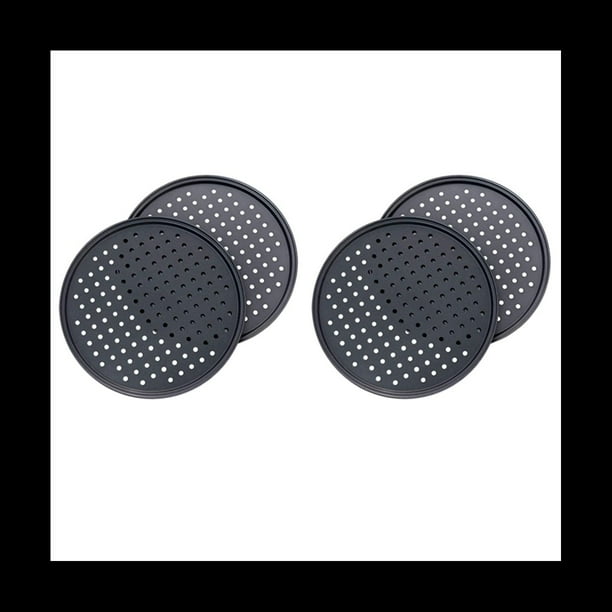 Bandejas de Pizza Personalizadas Perforadas de 4 Pulgadas, Acero Al Carbono con Revestimiento Antiadherente, Bandeja para Hornear Pizza Fácil de Limpiar