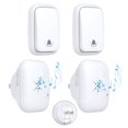 thumbnail image 1 of Cerhot Timbre inalámbrico autoalimentado con enchufe estadounidense, sin batería, distancia de 100 m, 38 canciones, botón de timbre para puerta, timbre para exteriores, inalámbrico, resistente al agua, 1 of 5