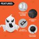 thumbnail image 5 of Inflable de fantasma volador escalofriante de Halloween de 1 m de alto que sale de la ventana, con led integrados, para fiesta de Halloween en interiores, exteriores, patio, jardín, decoración d, 5 of 5