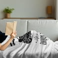 thumbnail image 3 of Enjoy the Ride Soft Flannel Fleece Throw Blanket, Detailed Hand-drawn Motorcycle and an Inspirational Words Art Print, Cozy Plush for Indoor and Outdoor Use, 50" x 60", Black and White, by Ambesonne, 3 of 5