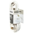 thumbnail image 2 of prime wire & cable ec660612 12-foot 16/2 spt-2 3-outlet indoor cord, white, 2 of 5