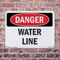 thumbnail image 5 of Water Line OSHA Danger Rigid Plastic Sign 18 Inch x 12 Inch - 5 Pack, 5 of 8