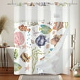 thumbnail image 5 of Mizhona Colorful Sea Plants No Hook Shower Curtain with Snap in Liner,Summer Hookless Bath Curtain,71"× 86", 5 of 6