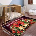 thumbnail image 3 of Merry Christmas Bell Wreath Design Soft Small Velvet Area Rugs Non Slip Indoor Floor Carpet for Living Room Bedroom Decor, 3 of 5