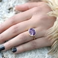 thumbnail image 3 of Large Gemstone Alexandrite Solitaire Ring Crystal Engagement Gold Ring June Birthstone Women Stacking Silver Jewelry Birthday Gift For Girl, 3 of 6