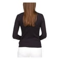 thumbnail image 2 of MICHAEL MICHAEL KORS Womens Black Cut Out Ribbed Ring Hardware Long Sleeve V Neck Top S, 2 of 4